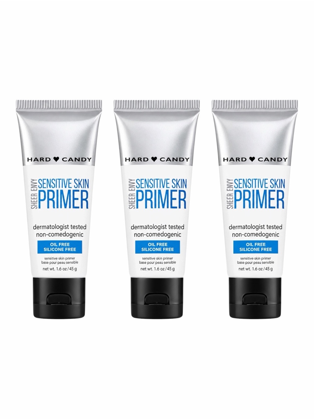 HARD CANDY SHEER ENVY SENSITIVE SKIN PRIMER 45G X3 - BRAND NEW